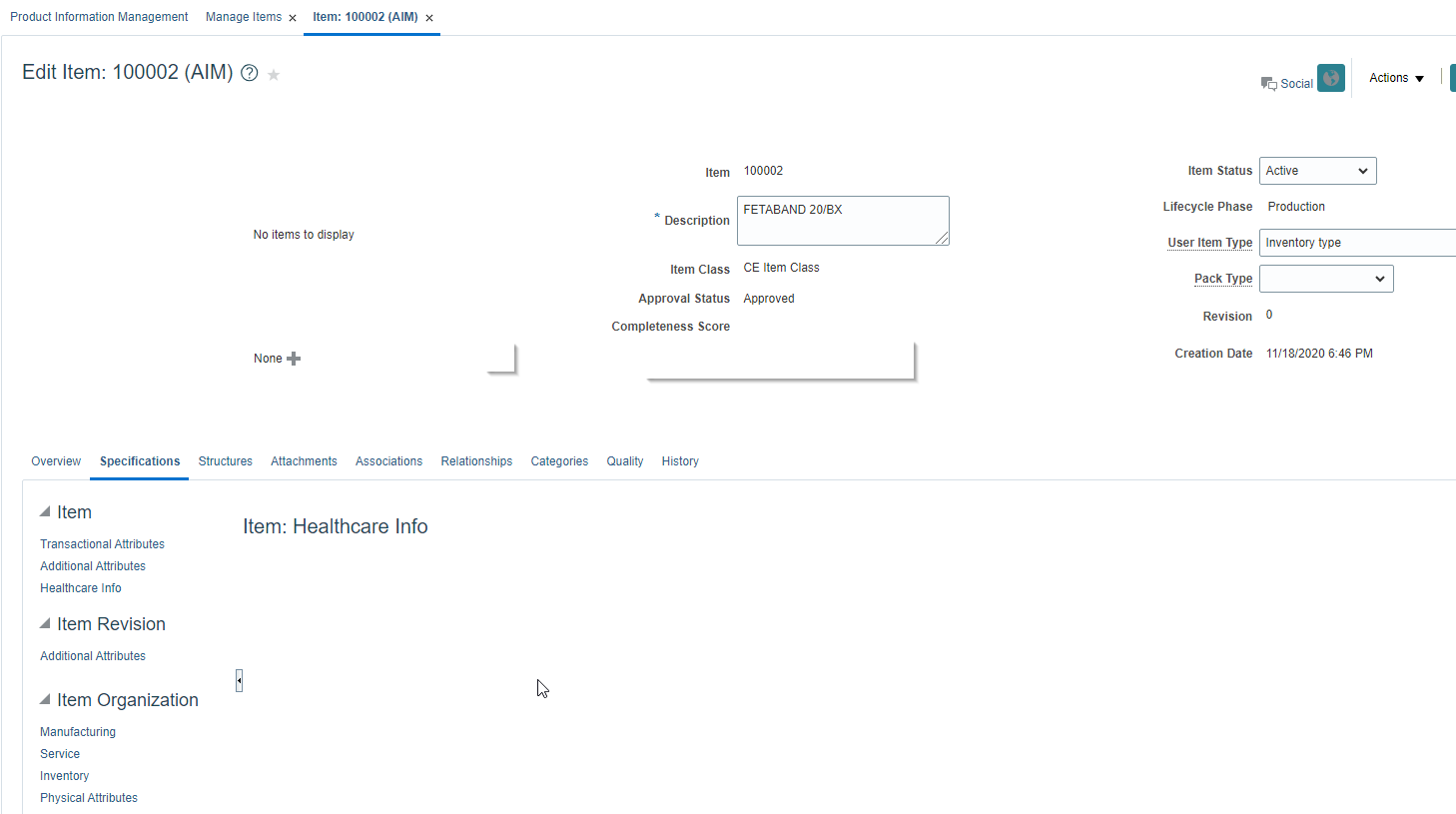 How to View Healthcare Extensible Flexfields in the item master ...