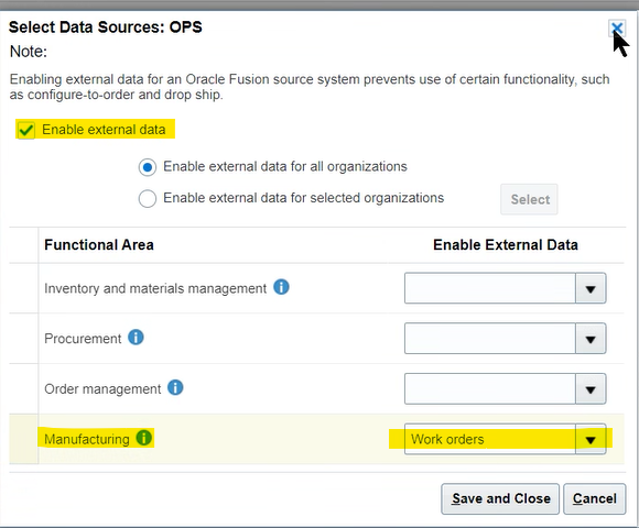 How can we collect the External work order and Oracle Manufacturing ...