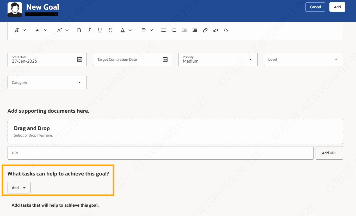 Configure redwood for Add New Goal page to load Task section by default ...