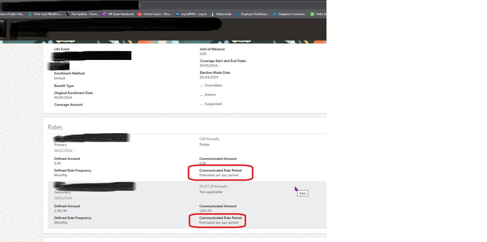 Communicated Rate Period v Value Passed to Payroll — Cloud Customer Connect