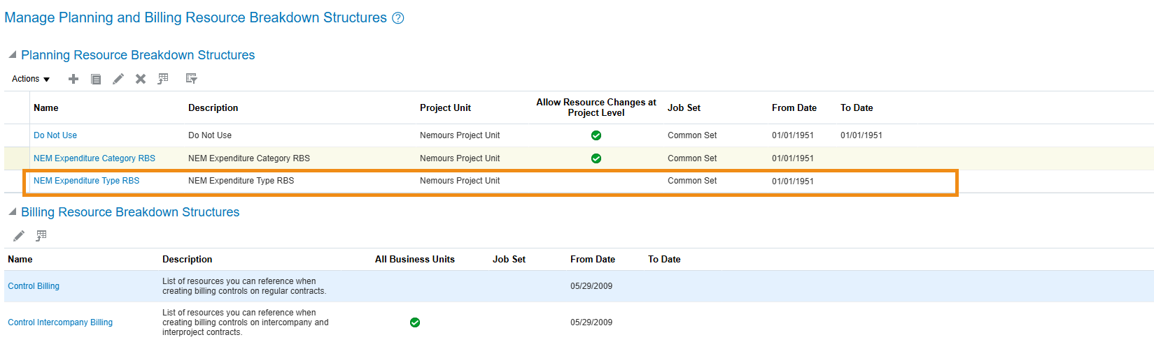 How to correctly edit Planning Resource Breakdown Structure (RBS) to ...