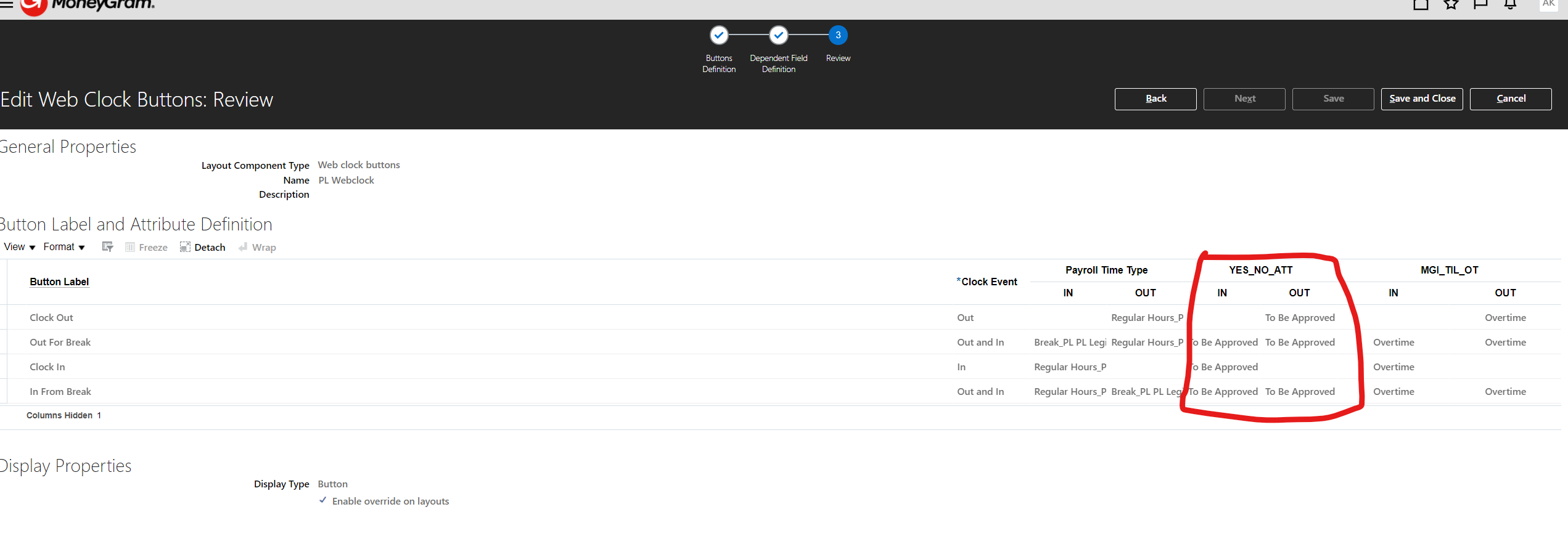 Custom Time attributes were not showing in Redwood Time card UI — Cloud