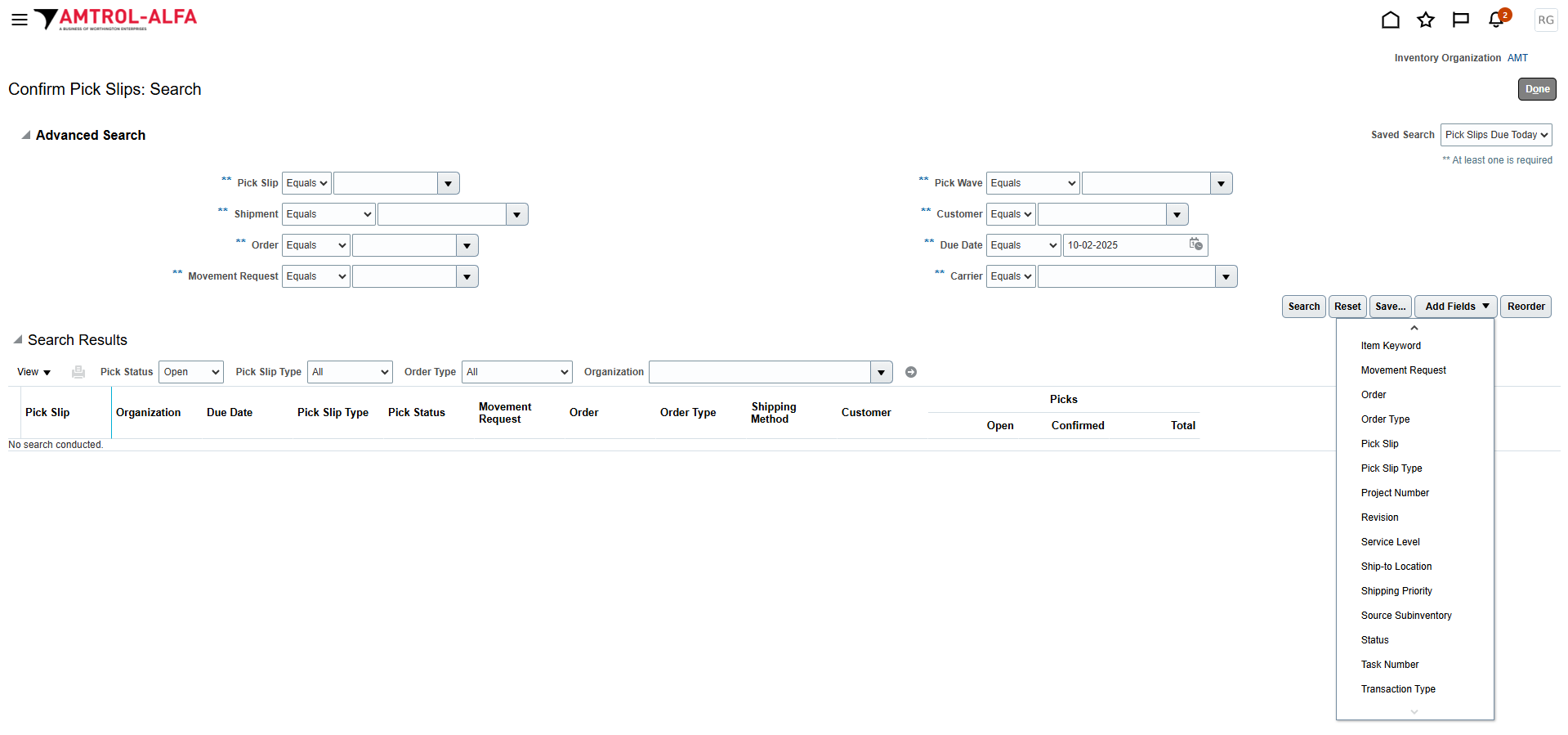 How can I enable movement request reference to appear in the search bar ...