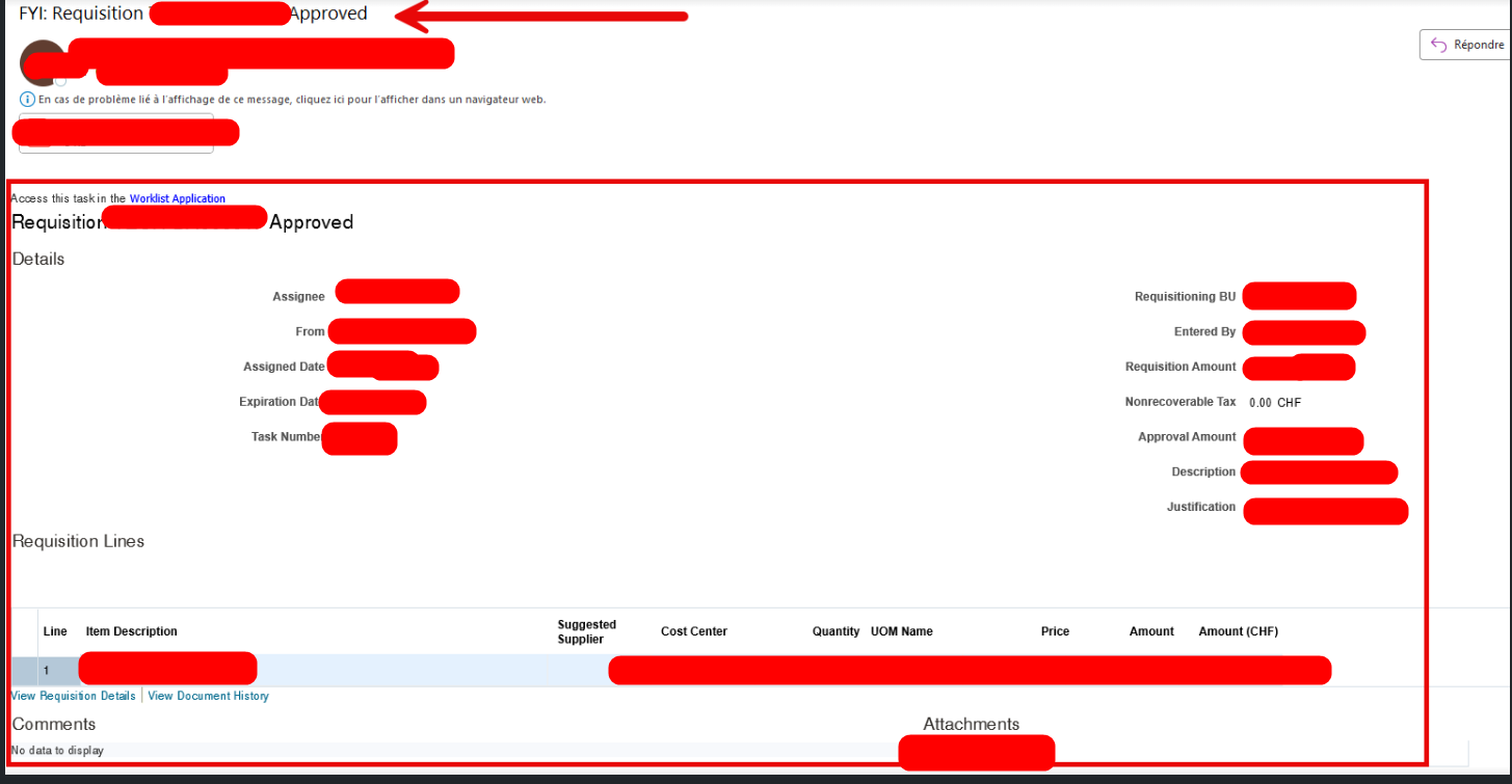 Customization of Purchase Requisition Approval Email — Cloud Customer ...