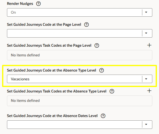 Guided Journey based on Absence Type — Cloud Customer Connect