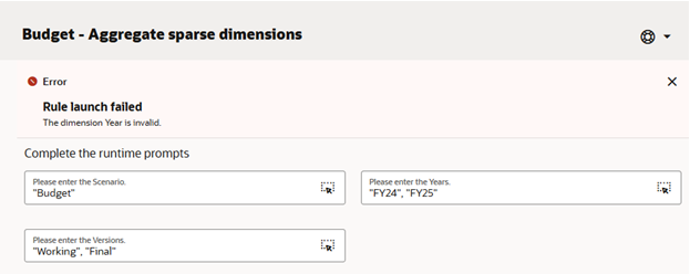 When lauching a rule via Rules I get an error — Cloud Customer Connect