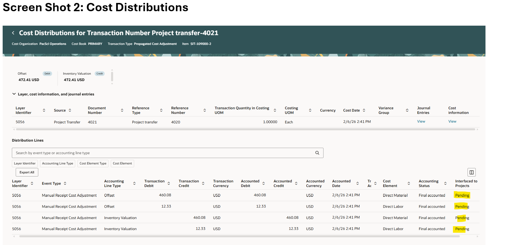 Cost management cost adjustments are pending — Cloud Customer Connect