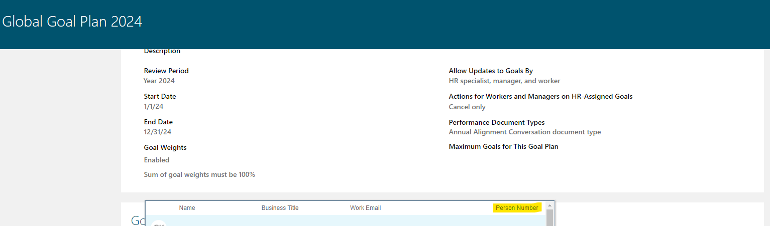 How to add Assignment Number into Search Menu to add emplyees to Goal ...