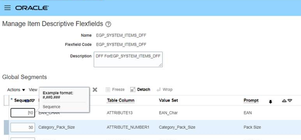 What is the PVO for Item Descriptive Flexfields — Cloud Customer Connect
