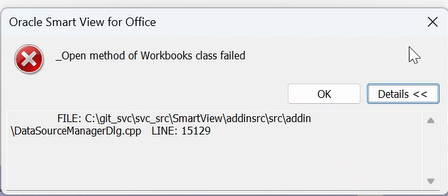 Smartview Excel Script Error Error with running narrative reports on smart view — Cloud Customer Connect