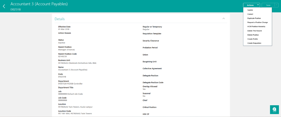 REDWOOD Position Actions -> Create Requisition is missing — Cloud ...