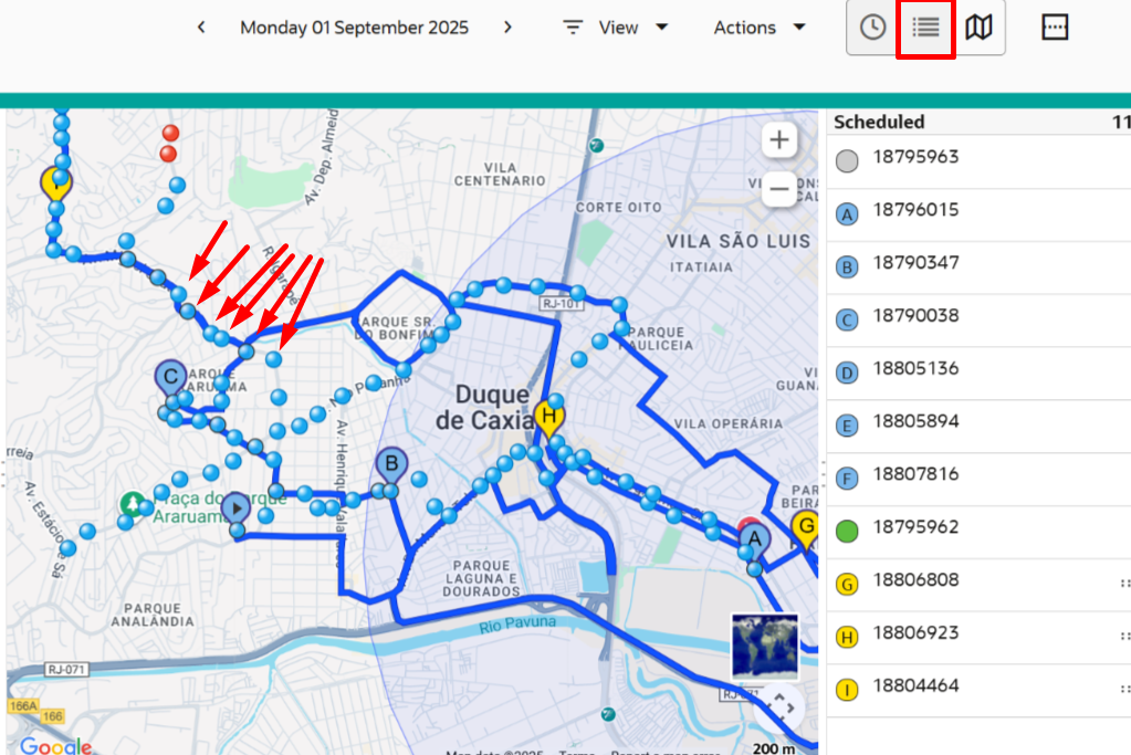 Replace Map Replace dot icons in map view with arrows — Cloud Customer Connect