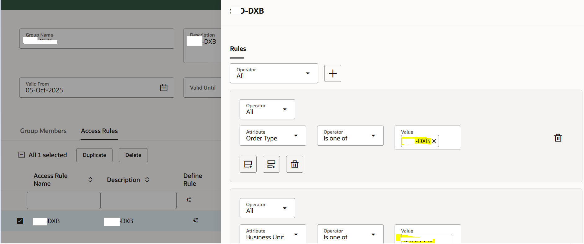 Redwood Data Access Groups setup is not working for sales order — Cloud ...