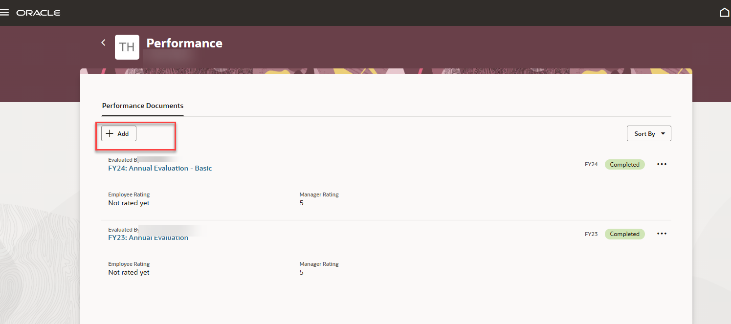 Unable to Remove Add button from employee Redwood Performance Documents ...