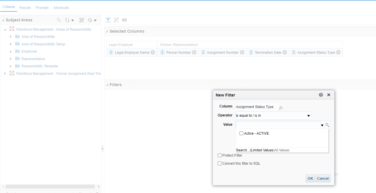 How to use AOR subject area to show active AOR's for inactive ...