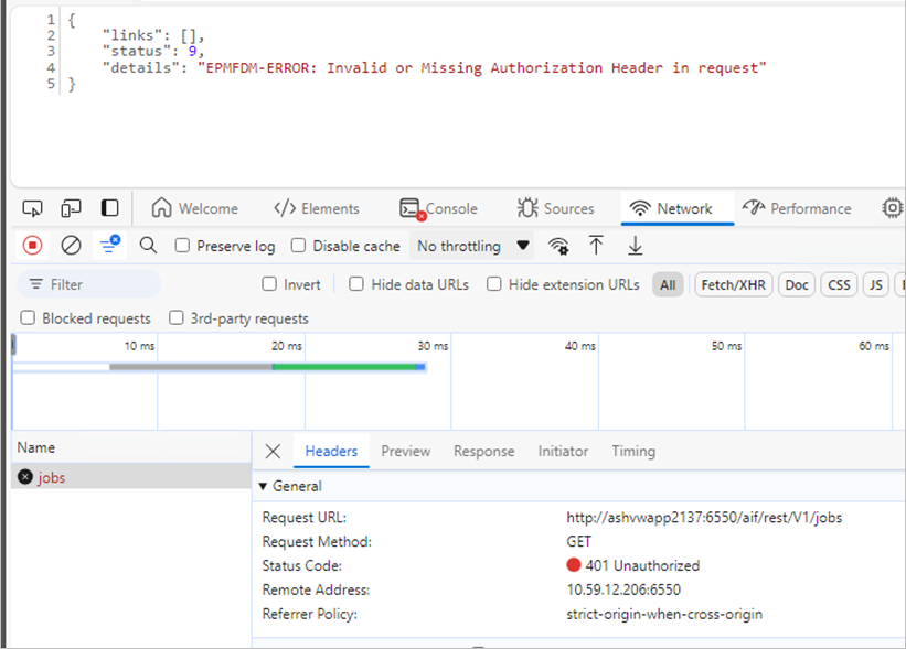 FDMEE Rest API establish connection error — Cloud Customer Connect