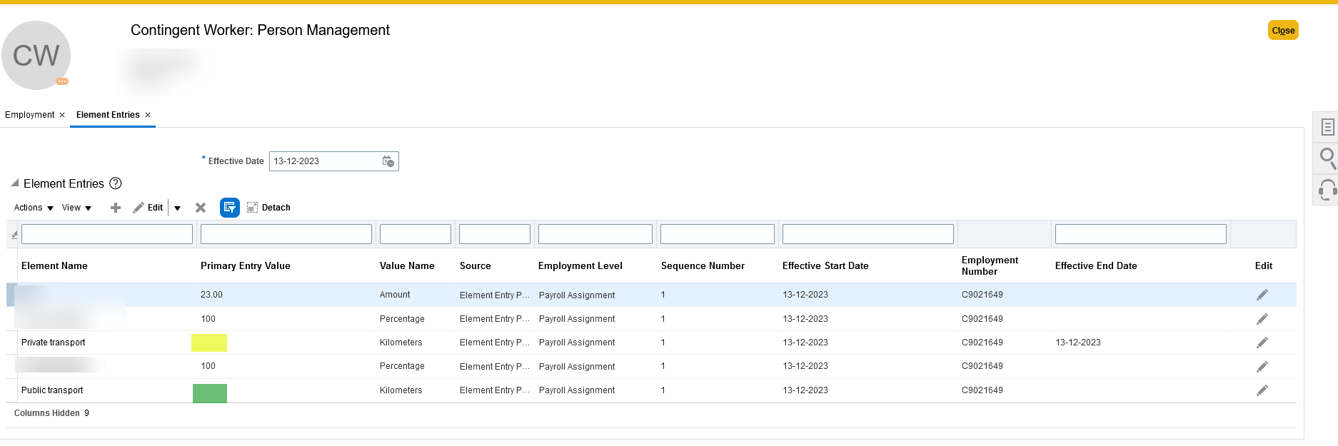 Element input value entry validation — Cloud Customer Connect