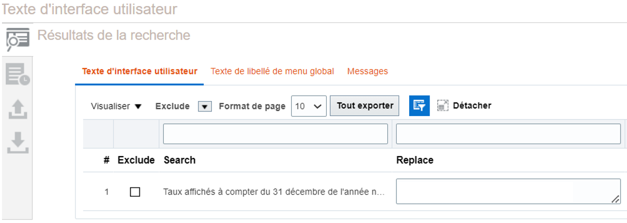 How can we identify the impacted pages for the user interface text ...
