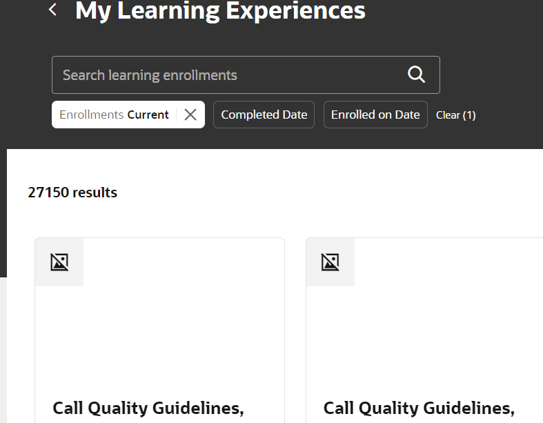 My Learning experiences Page does not display any images after enabling ...