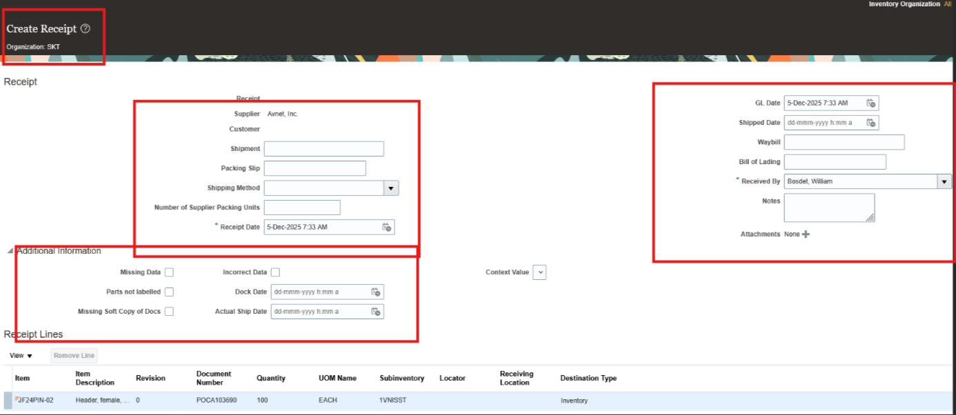 We have requirement and we need to map receipt details to PO receipt in ...