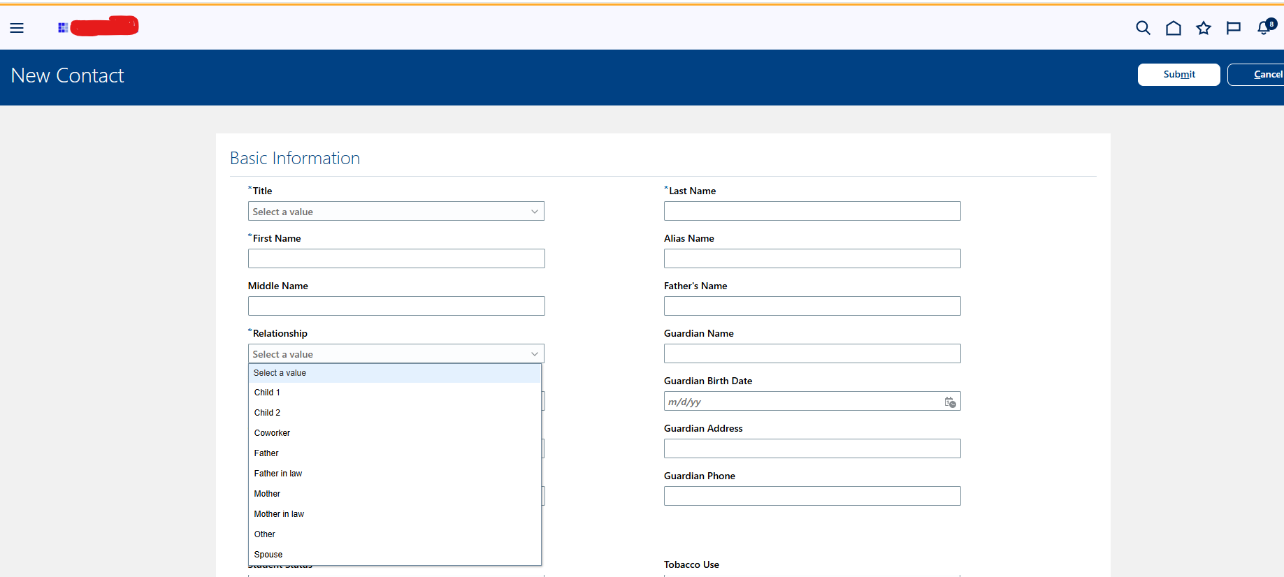 Need to remove all relationship dropdown values except Spouse and Child ...