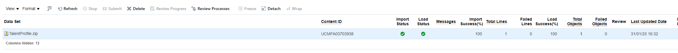 Unable to Talent Profile Item using HDL — Cloud Customer Connect