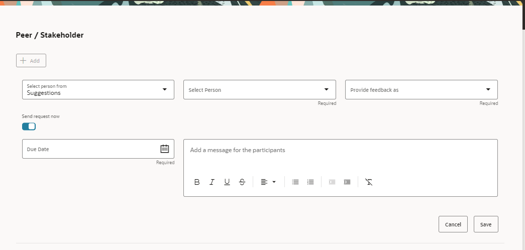 Flexfield on Add Participant — Cloud Customer Connect
