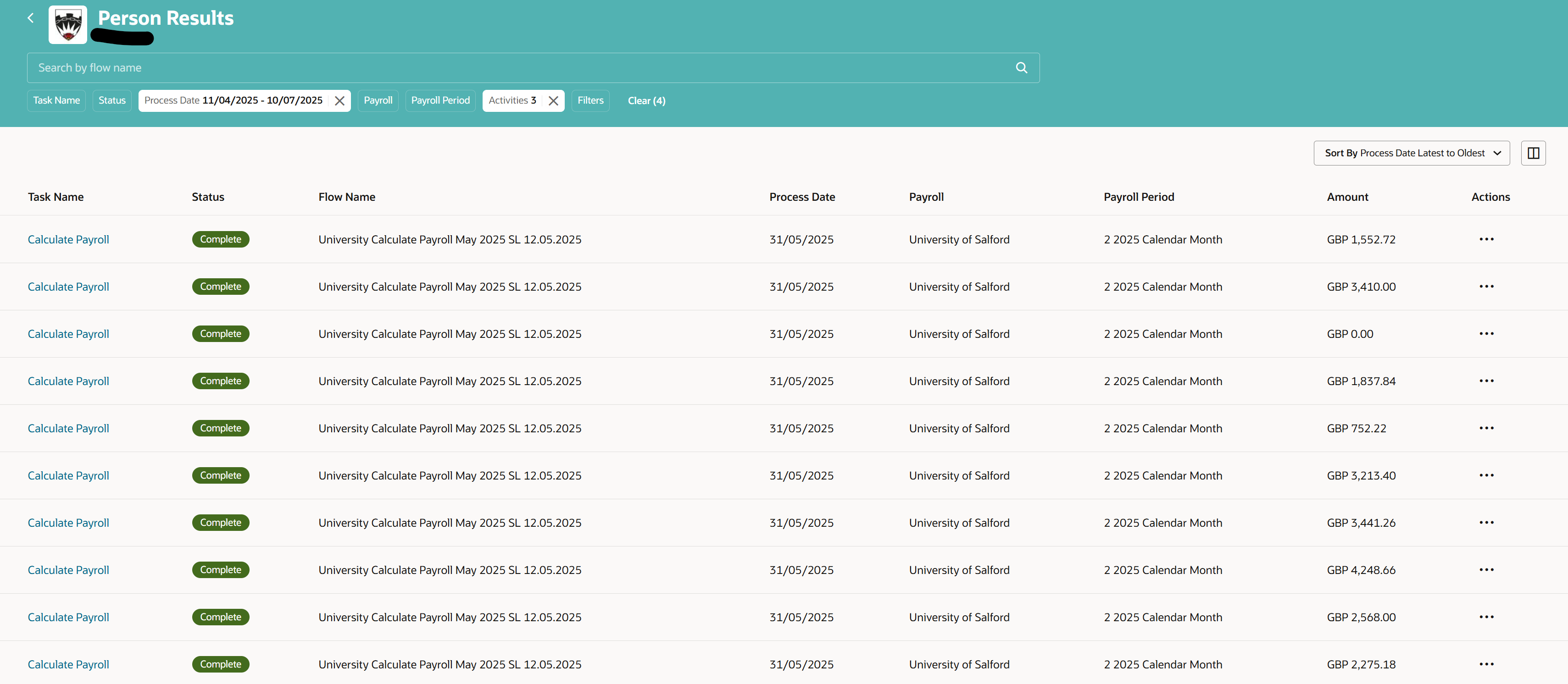 25B - Redwood Person Results via Oracle Search showing all employees ...