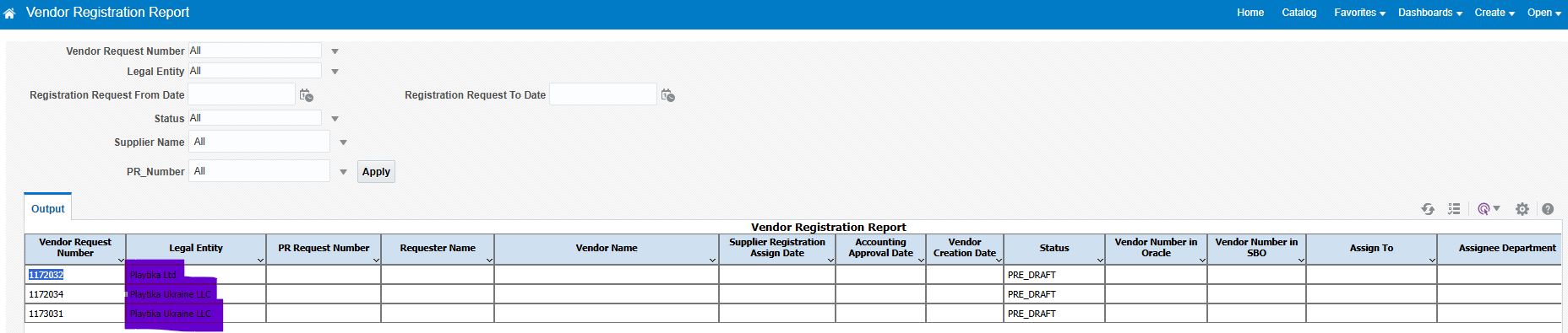 Draft State Inicator What is the meaning of Pre-Draft status in supplier registration report ...