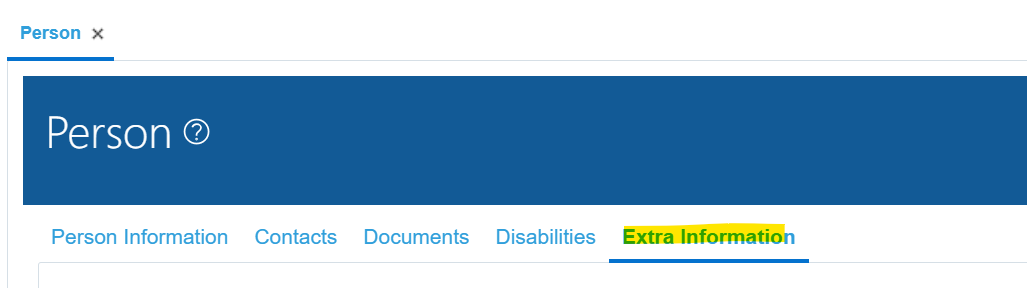 Access and Maintenance of Person Extra Information for Contacts in ...