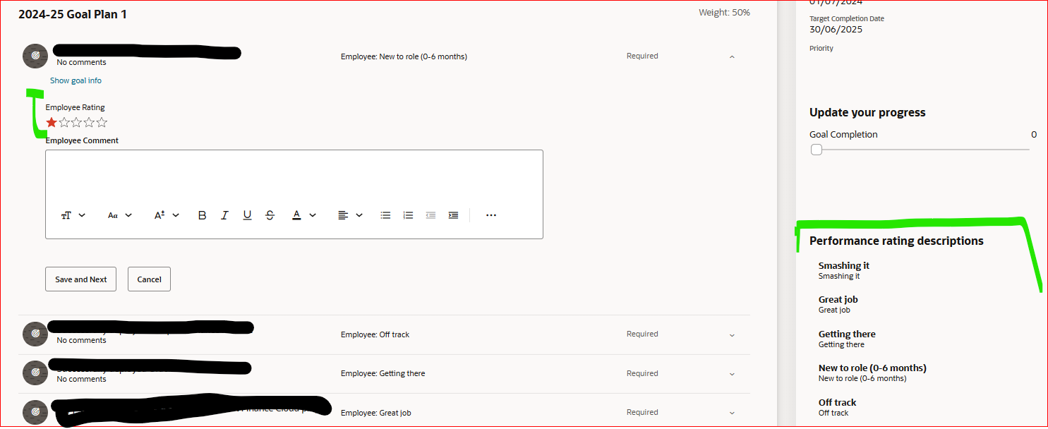 Star Rating description is not appearing in performance screen — Cloud ...