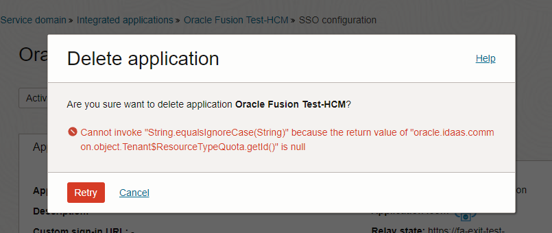 How to solve this error when creating Oracle Fusion Applications or ...
