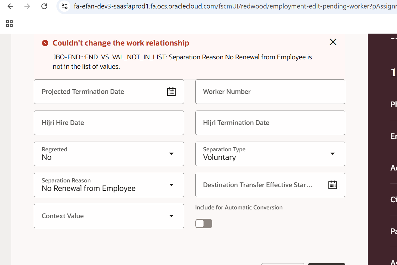 redwood: Work relationship info section under multiple pages are not ...