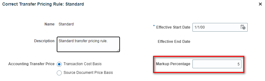 Immaterial Transfer Internal Material Transfer - Defining Markup based on Item level ...