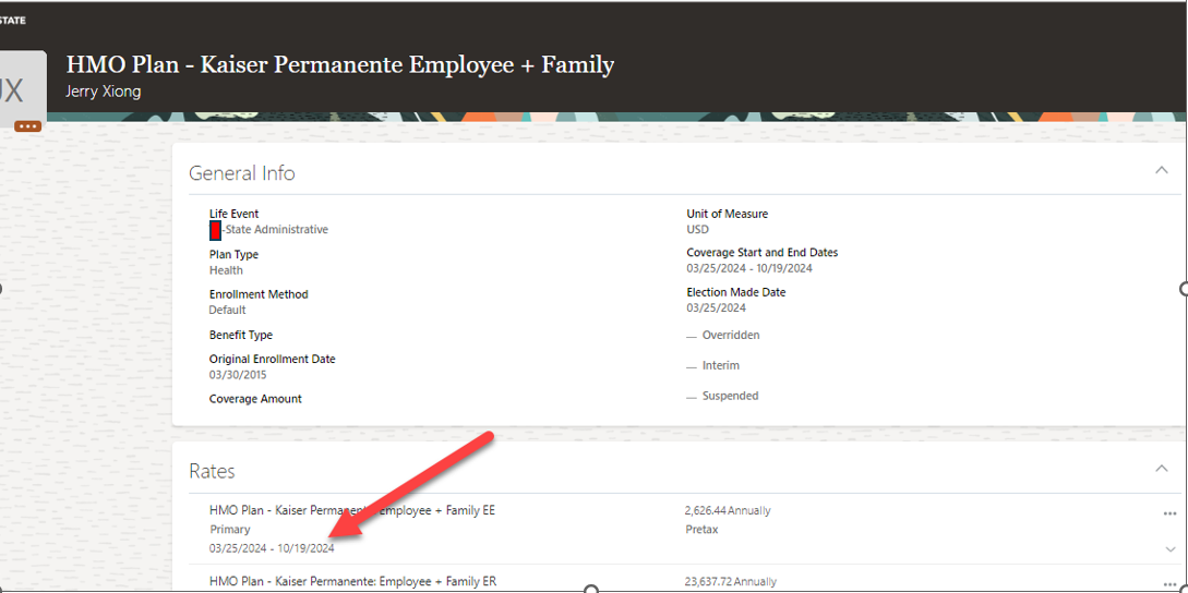 Closed compensation cycle resulted in coverage end date — Cloud