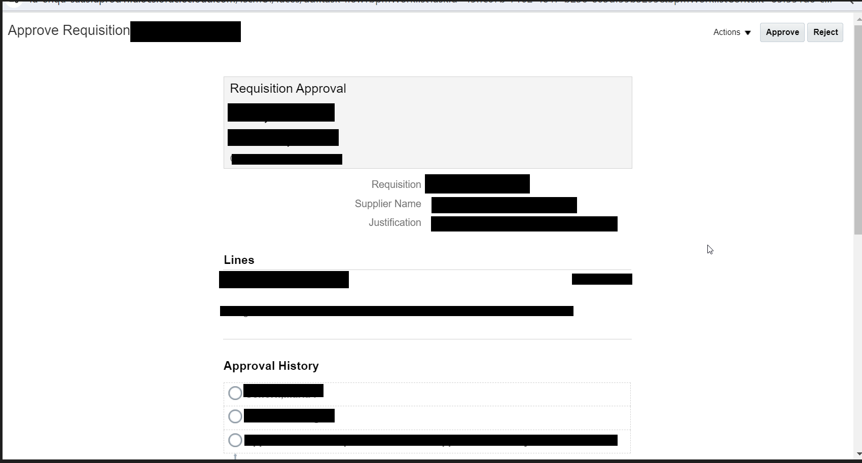 Requisition approval tasks are different formats — Cloud Customer Connect