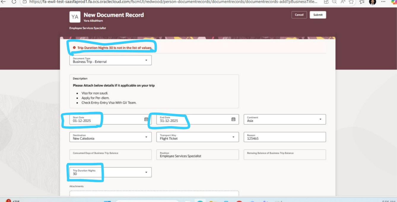 Unable to derive date difference in Document of Records DFF using Value ...