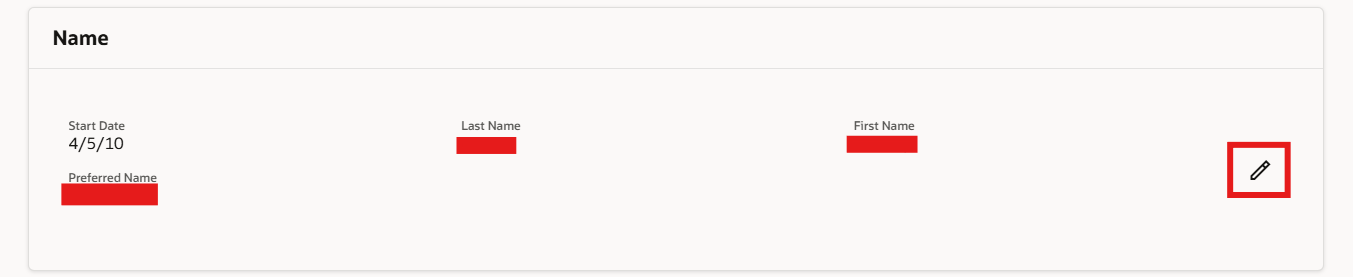 How to remove edit button in name section in Personal Details Redwood ...