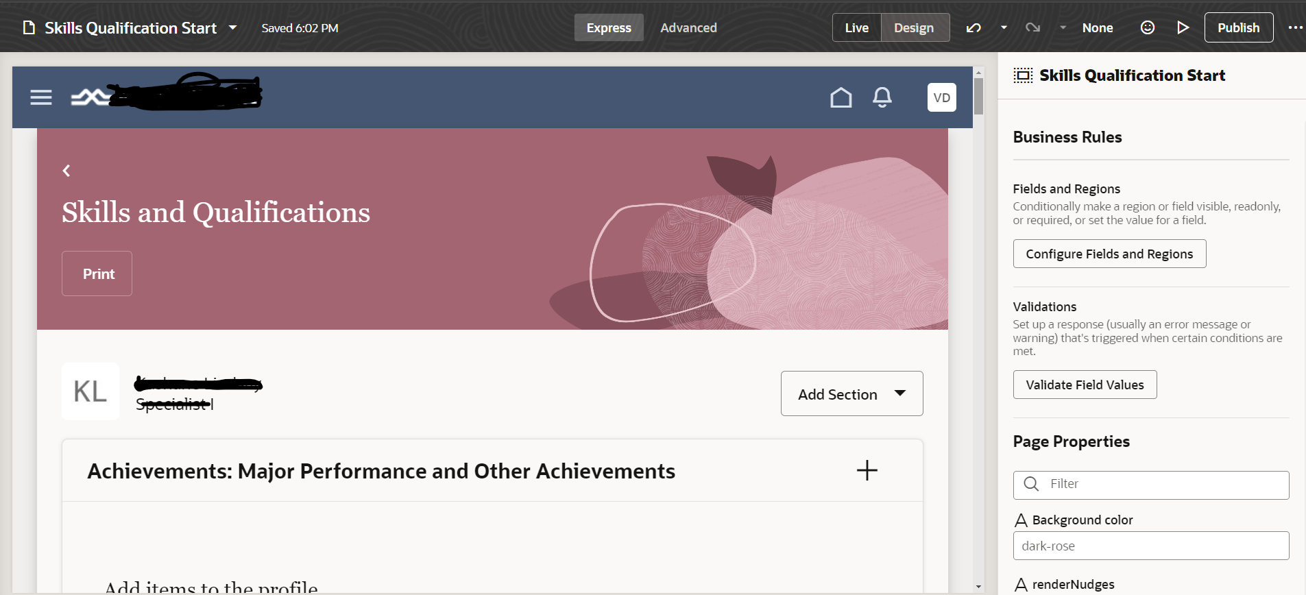 How to hide add section button in Skill and Qualification Page — Cloud ...