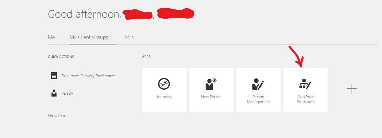 What privilege is required to hide the Workforce Structure menu — Cloud ...
