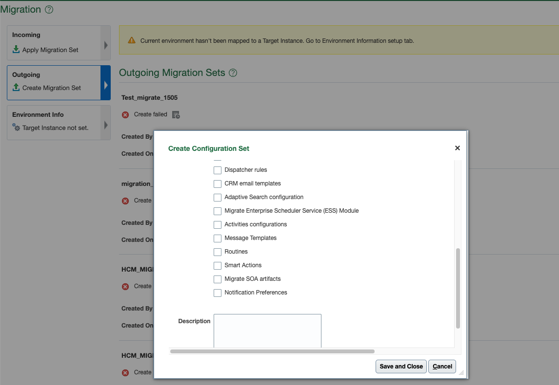 Getting error message when creating outgoing Migration Sets — Cloud ...