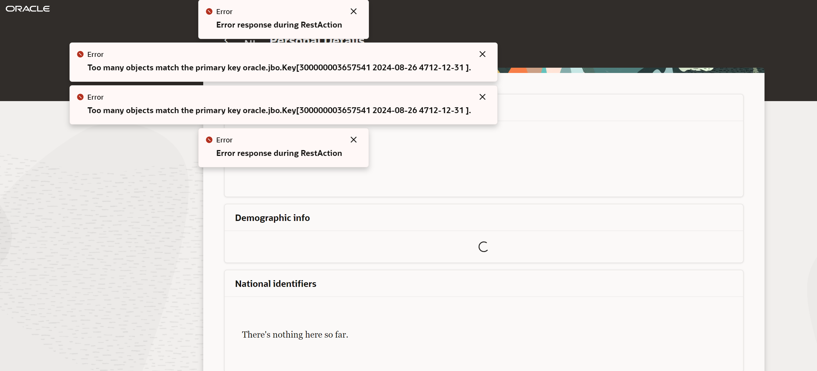 Error Response and Too many objects errors while accessing Redwood page ...