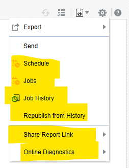 Hide Schedule and Job option from report — Cloud Customer Connect