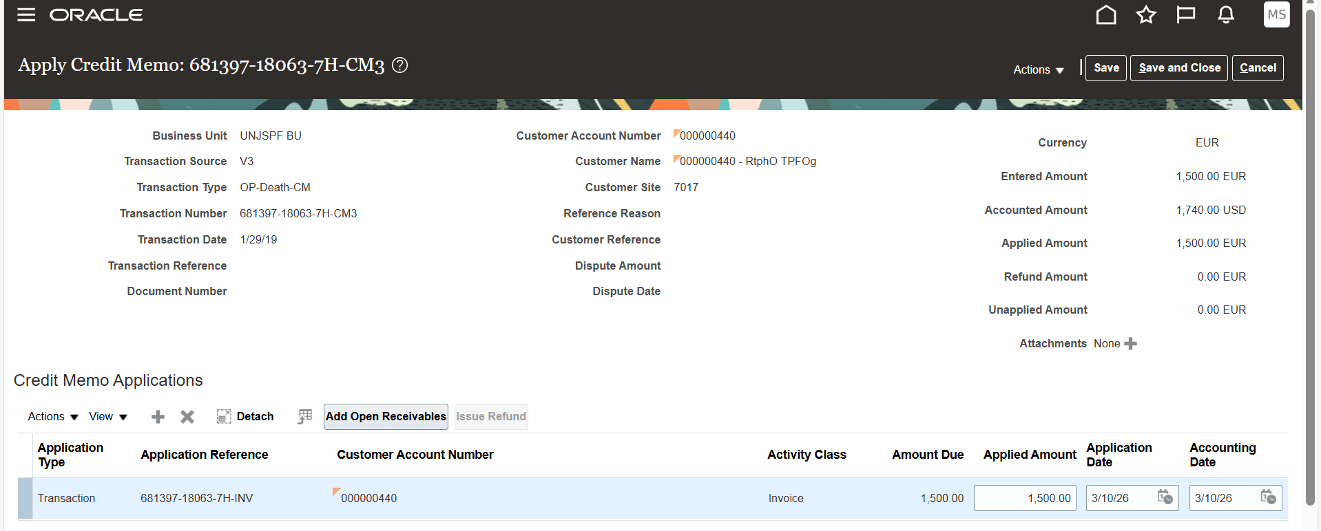 How to Automatically apply an on-account Credit Memo to AR Invoice ...