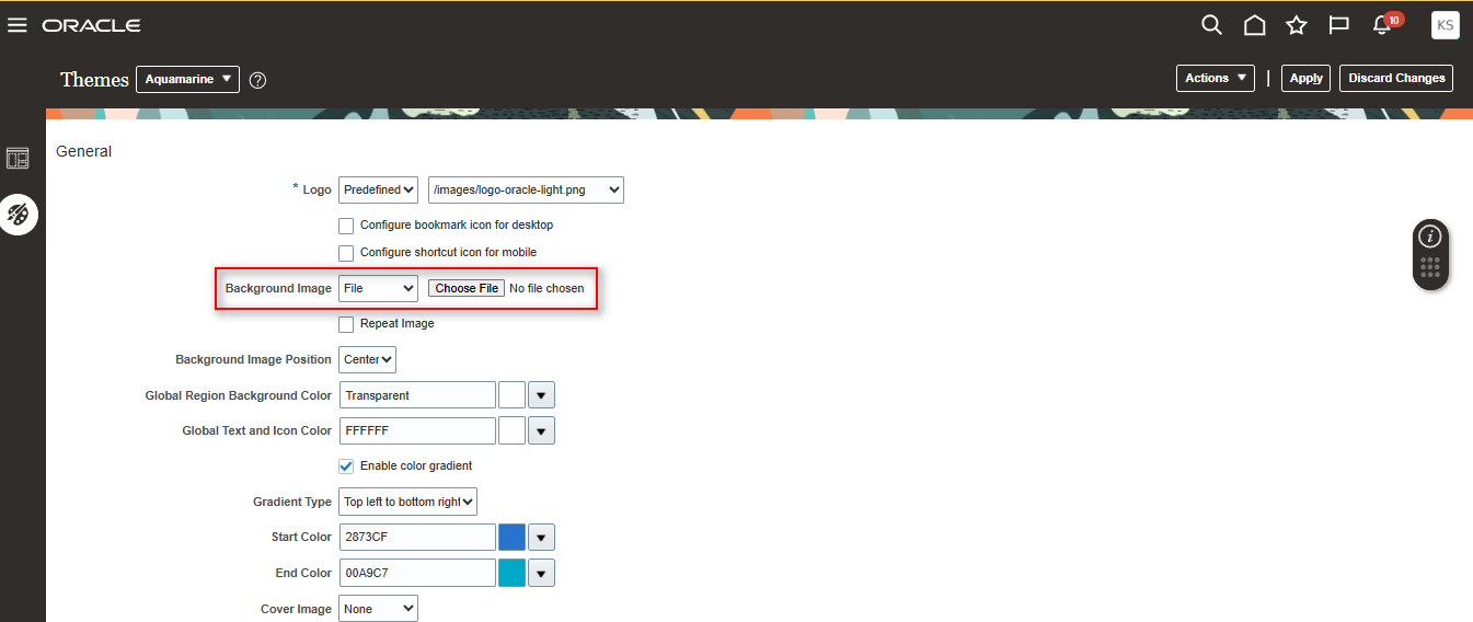 How set the oracle standard dimension for Landing Page — Cloud Customer ...