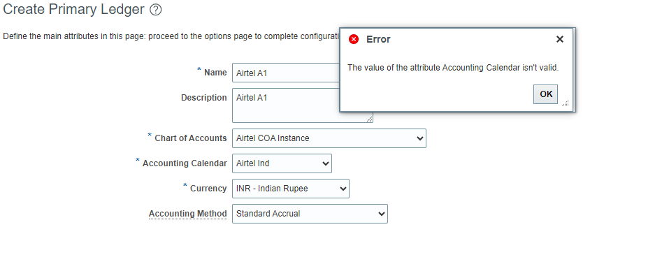 The Value of the attribute Accounting Calendar isn't valid - Error ...