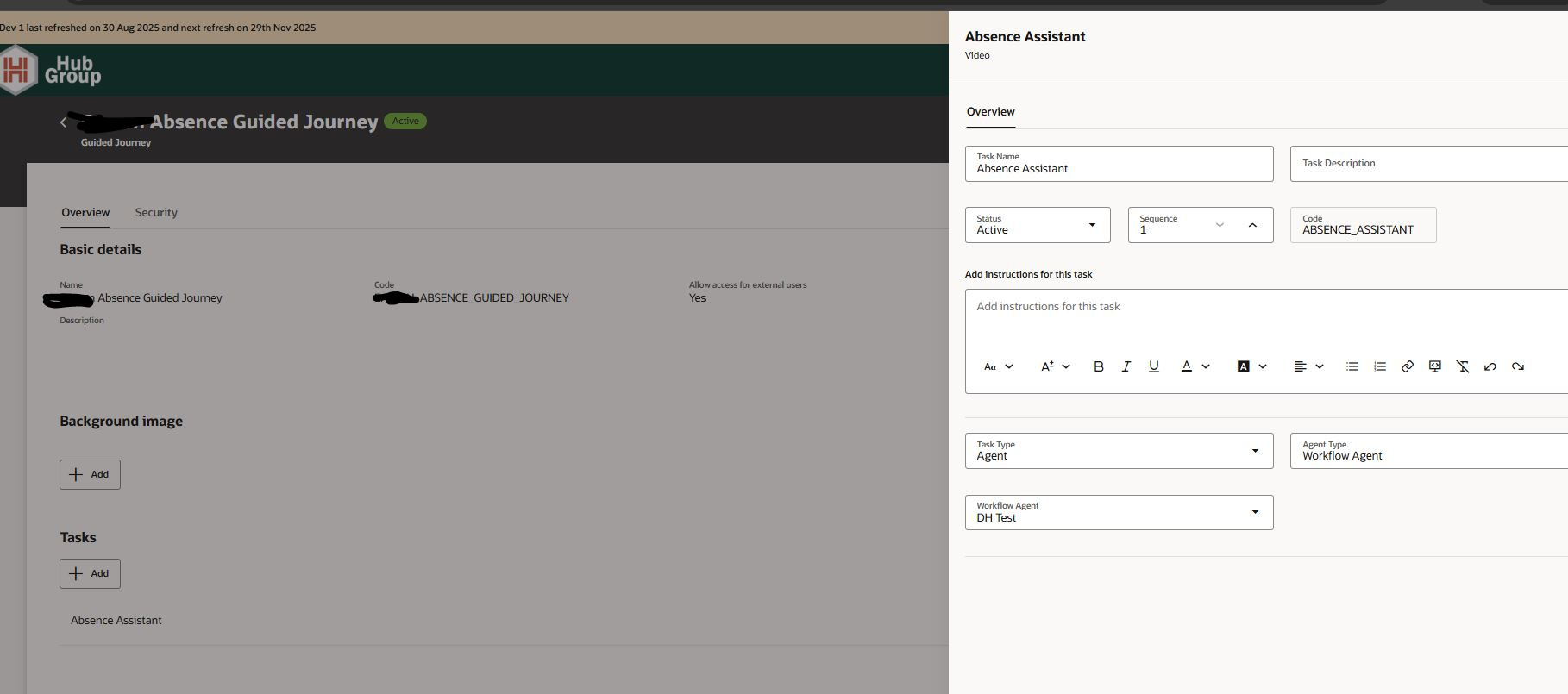 AI Agent for Absence is not showing up inside of guided Journey — Cloud ...