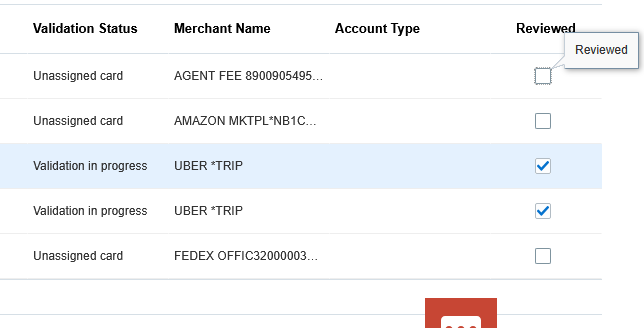 Invalid corporate card transaction — Cloud Customer Connect