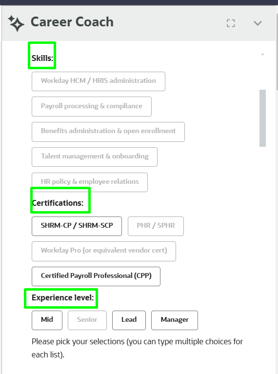 Question on Career Coach — Cloud Customer Connect
