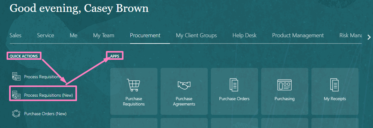 How to display the 'Process Requisitions' Quick Action on the ...